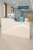 Reception Desk : White Office Reception Desk With Wavy LED Strip - 2