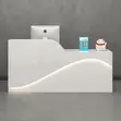 Reception Desk : White Office Reception Desk With Wavy LED Strip - 3