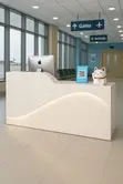 Reception Desk : White Office Reception Desk With Wavy LED Strip - 4