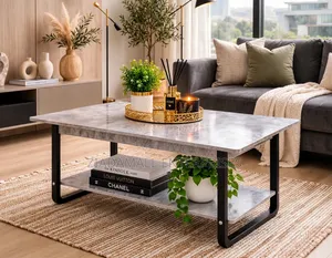 Imported Executive Marble Top Coffee Table - 2 Tier