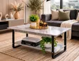 Imported Executive Marble Top Coffee Table - 2 Tier - 1