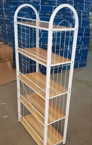 Elegant 5-Tier White Metal Shoe Rack