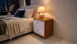 Julz 2-Drawer Bedside Table - Wood & White with Gold Knobs - 1