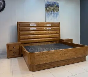Kitanda cha Premium King Size cha Mbao ya Mahogany