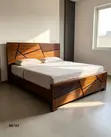 Kitanda cha Premium King Size cha Mbao ya Mahogany - 2