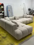 Kochi ya L-Shape ya Seater 5 Bubble - Grey - 4