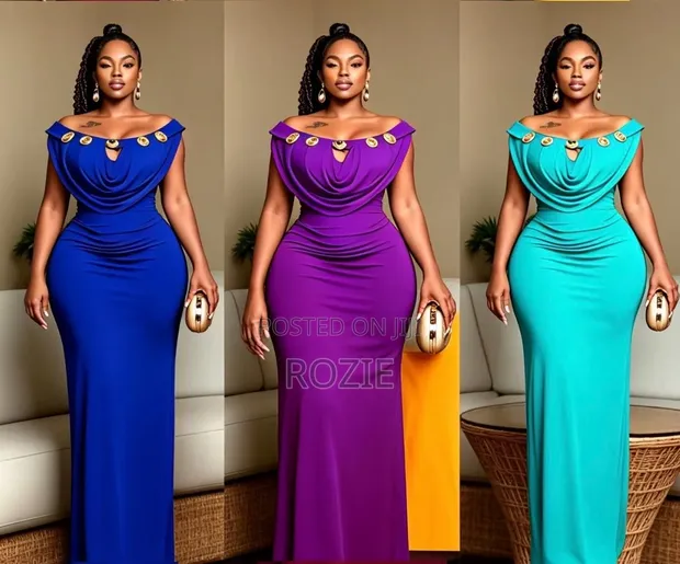 Ladies Off Shoulder Maxi Dress - Elegant Evening Gown - 1