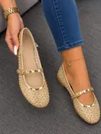 Viatu vya Ballerina Flats kwa Wanawake - Dhahabu - 1