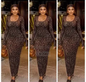 Gauni la Wanawake la Chapa ya Chui - Mkono Mrefu Bodycon
