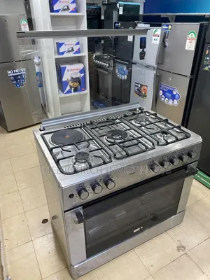 Mika 90x60cm 4+1 Standing Cooker yenye Wok Burner & Turbo Fan