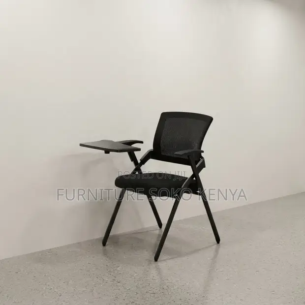 Foldable Mid Back Office Chair with Writing Pad - 1