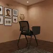 Foldable Mid Back Office Chair with Writing Pad - 4