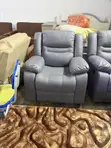 Kiti cha Luxury Recliner cha Mtu Mmoja - Ngozi ya Kijivu - 5
