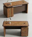 Professional Executive Computer Desk - Brown - 5