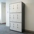 9 Locker Gray Metallic Gym Cabinet - 3