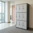 9 Locker Gray Metallic Gym Cabinet - 4