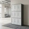 9 Locker Gray Metallic Gym Cabinet - 5