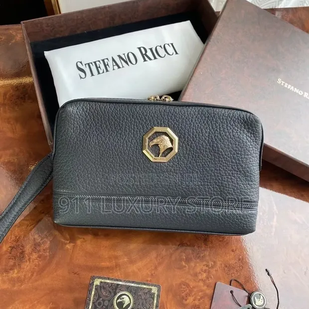 Stefano Ricci Black Leather Clutch Bag - 1
