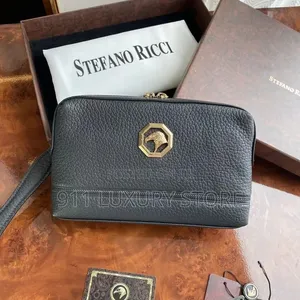 Stefano Ricci Black Leather Clutch Bag