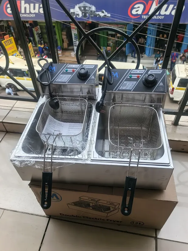 ElectroMate 12L Commercial Double Deep Fryer (6L+6L) - 1