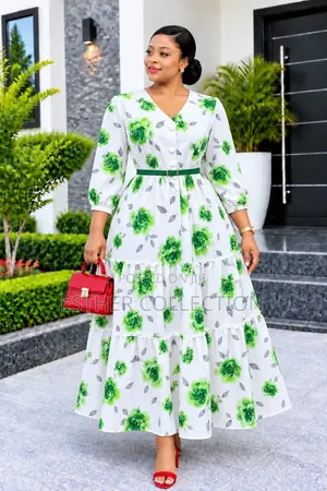 Elegant Long Floral Dresses - Size L-XXL