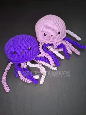 Duo ya Plushie za Jellyfish za Crochet | Mapambo ya Bahari Yanayobinafsishwa