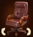 Brown Leather Swivel Bliss Desk Chair - 5