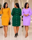 Elegant Bodycon Midi Dress - 2