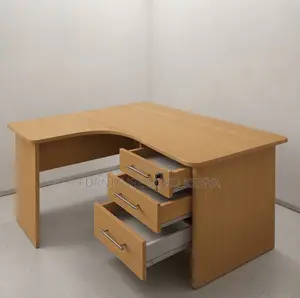1200mm Curved Office Study Desk - Brown