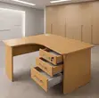 1200mm Curved Office Study Desk - Brown - 2