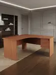 1200mm Curved Office Study Desk - Brown - 3