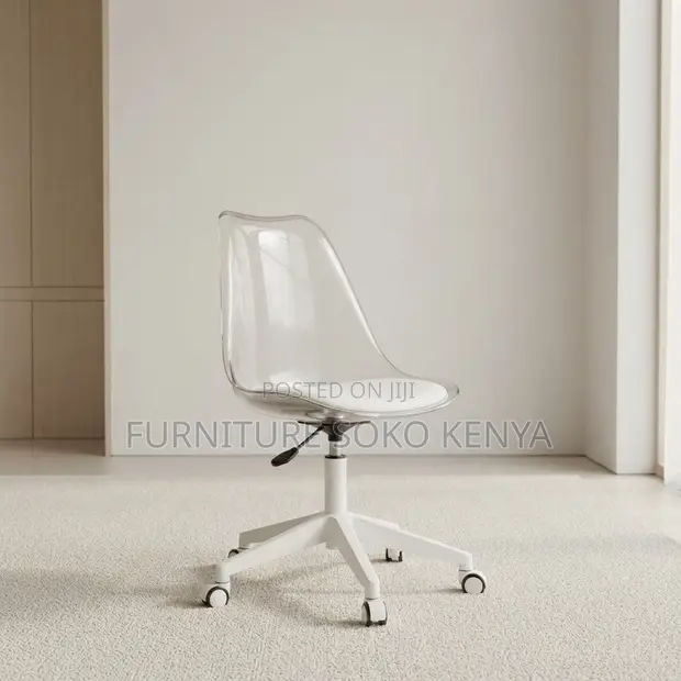 Clear Eames Style Desk Chair with Swivel - 1
