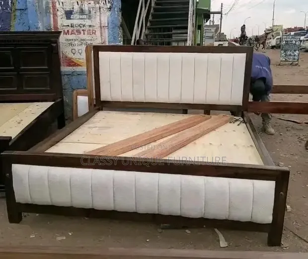 Dark Cream 6x6 King Size Bed - 1