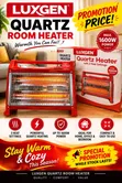 Luxgen Quartz Heater ya Chumba - 2