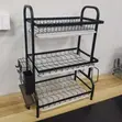Rafu Kubwa ya Jikoni ya Ngazi 3 na Kipochi cha Vijiti na Kisu - 1