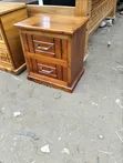 Handcrafted Wooden Bedside Nightstand With Double Storage Drawers - 2