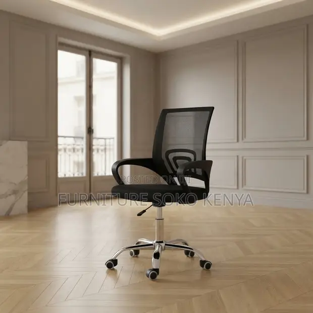 Adjustable Mesh Back Office Chair - Black - 1