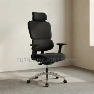 Kiti cha Ofisi cha Dual Orthopedic Reclining - Nyeusi