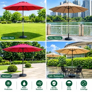 Mwavuli wa Bustani wa Parasol wa 2.7m na Kitambaa Kinachoweza Kubadilishwa