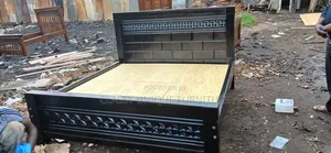 Black Solid Wood Bed Frame - Queen Size