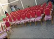 Ergonomic Upholstered Banquet Chairs (Red/Gold) - 2