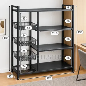 Multifunctional Metallic Kitchen Rack 120x32x135cm