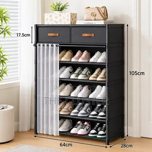 Foldable Shoe Rack with Drawers