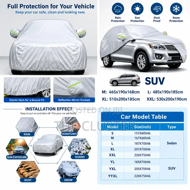 Universal Car Cover - Saizi Zote Zimeongezwa - 1