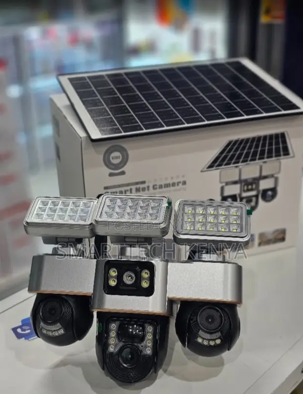 3 Lens Rotating Solar CCTV Camera - 4G PTZ - 1