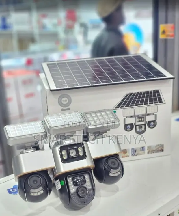 4G SIM Triple Lens Solar PTZ CCTV Outdoor Security Camera - 1