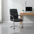 Kiti cha Mgeni cha Ofisi ya Mtendaji - Nyeusi Faux Leather - 3