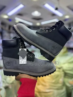 Timberland Grey Black Leather Boots