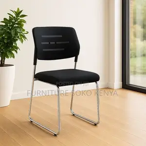 Black Mesh & Fabric Office Guest Chair