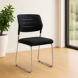 Black Mesh & Fabric Office Guest Chair - 1